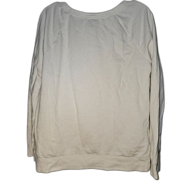 Gap Factory White Pullover Sweatshirt | Cozy College Crewneck WMS SZ Small - Picture 2 of 7